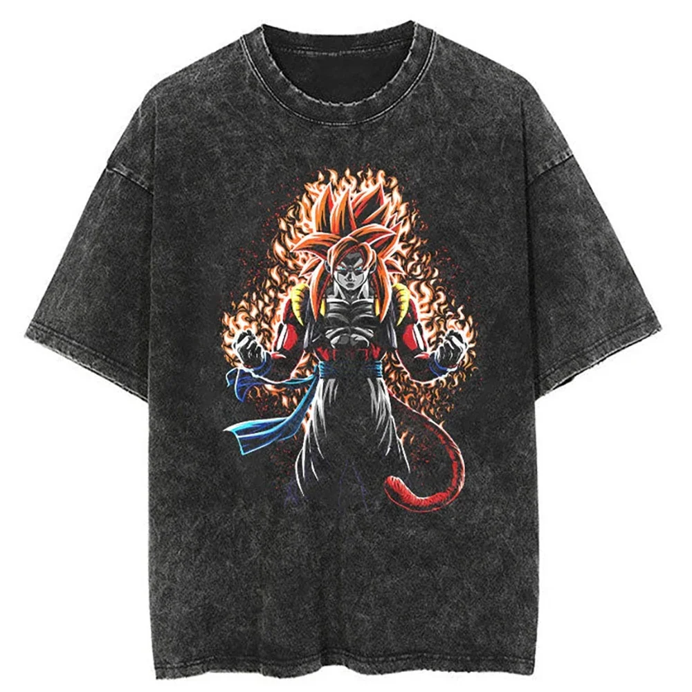 

Men Vintage T-shirt Japanese Anime Dragon Ball Graphic T-Shirt Hip Hop Oversized Harajuku Vintage Tshirt Cotton Tops Tee Loose