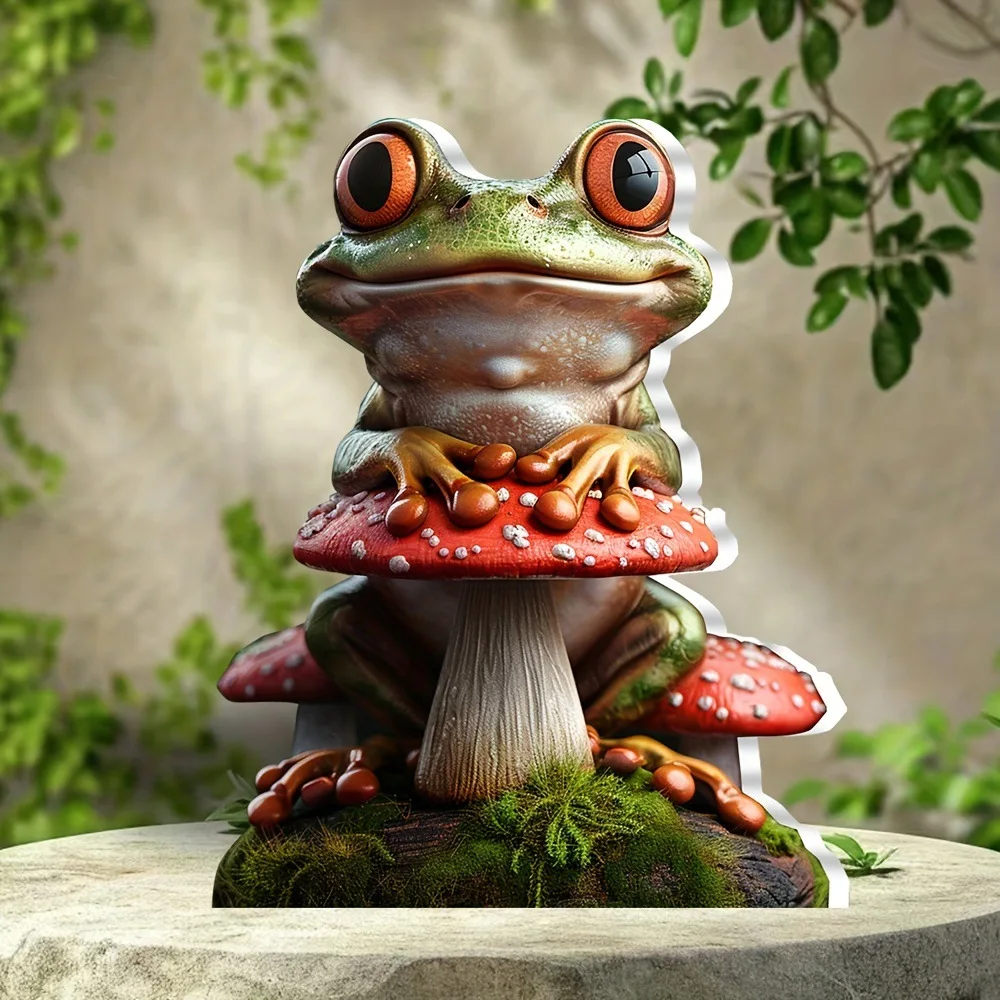 

Лягушка сидящий гриб столешница животное акриловая декоративная табличка открытый двор декоративная напольная заглушка