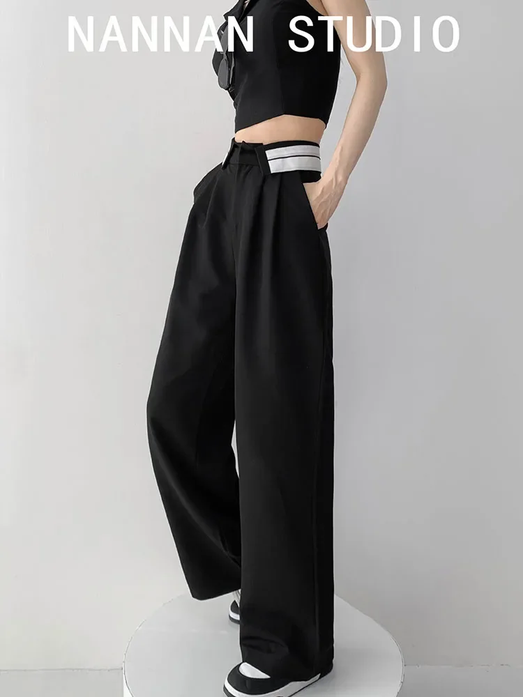 Women Trousers 2023 Korean Fashion Spring Summer High Waist Loose Wide Leg Pants Y2k Female Pleated Straight Baggy Streetwear