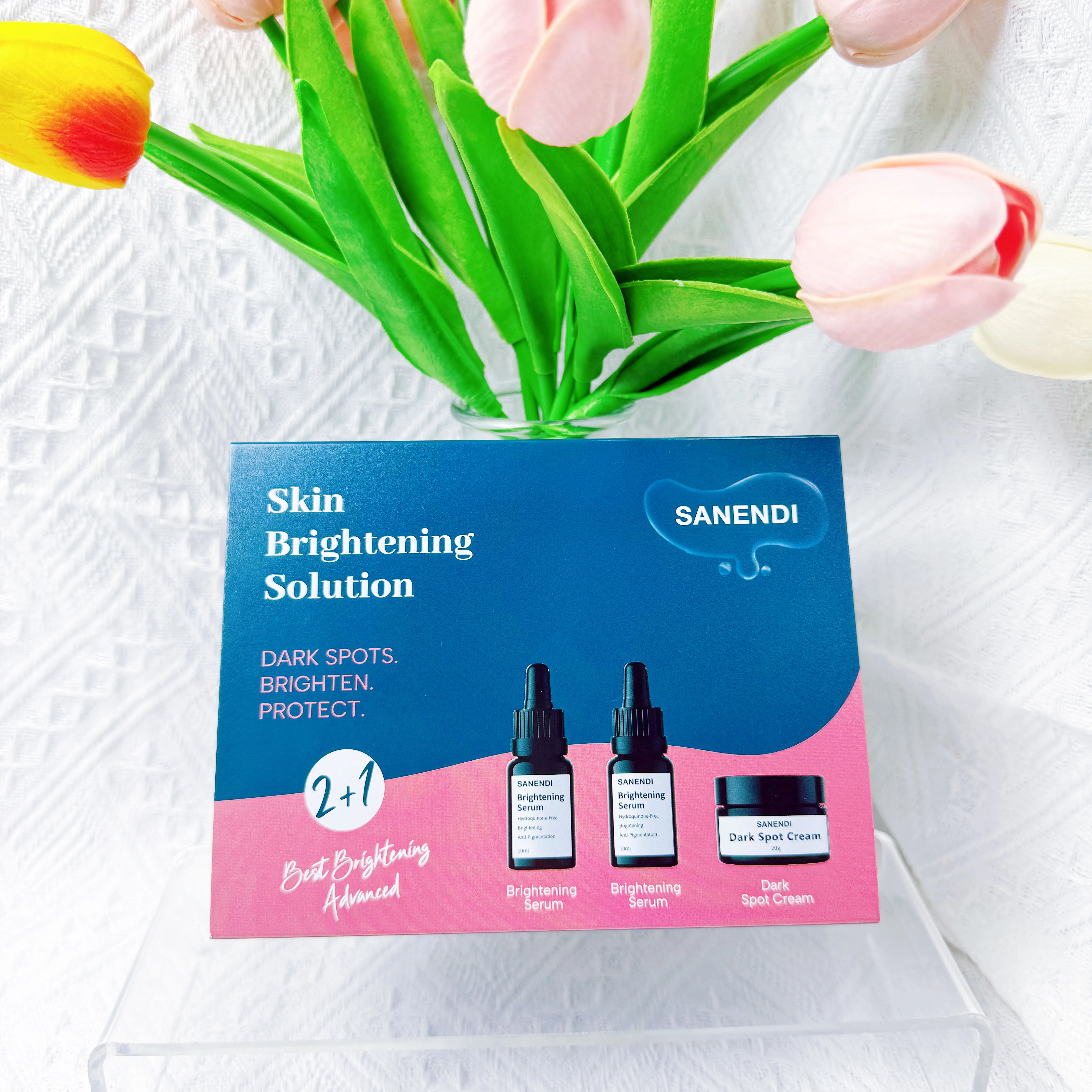 Sanendi Korean Skincare Moisturizing And Freckle Removing Face Cream And Essence Set For Sensitive Muscles And Various Skin Type