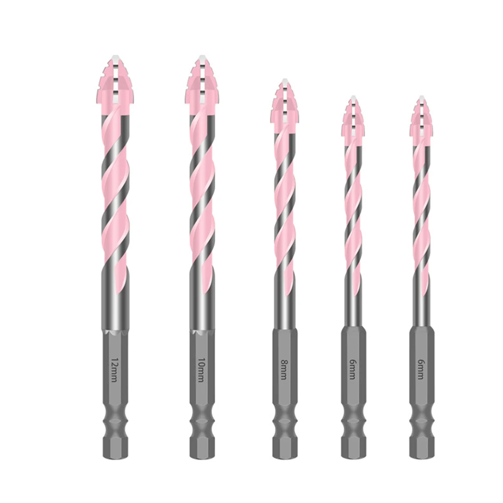 

5pcs Four Edge Sawtooth Eccentric Drill Bit High-Strength Drilling Bit Set For Tile Porcelain Marble Glass Granite Masonry Drill