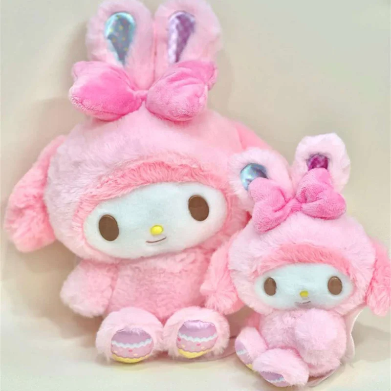 Sanrio Easter Bunny Boneca de pelúcia, Pingente, Olá Kitty, Pinao, Kuromi, Cinnamoroll, Minha melodia, Desenhos animados bonitos, Chaveiro de brinquedo macio, Presente