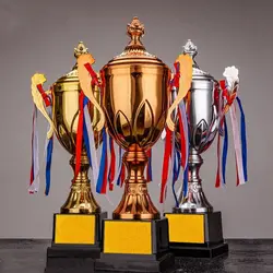Gold Silver Bronze Awards Trophy Sports Games Metal Model Small Prize Cup Champion Soccer Competition Winner Award Trophy Toy