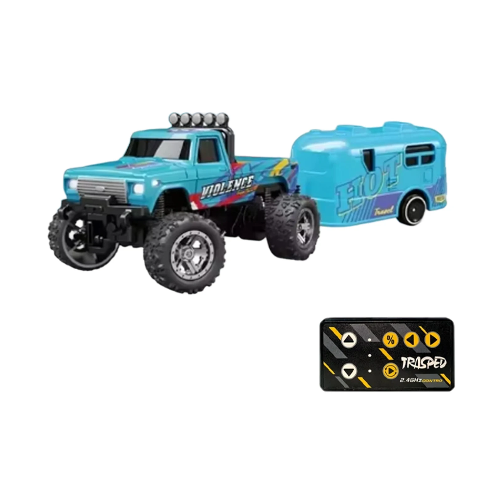 RC Off-road Monster Truck 1/64 Remote Control Mini Climbing Car Alloy Model 2.4G Remote Control Electric Toy Off-road Vehicle