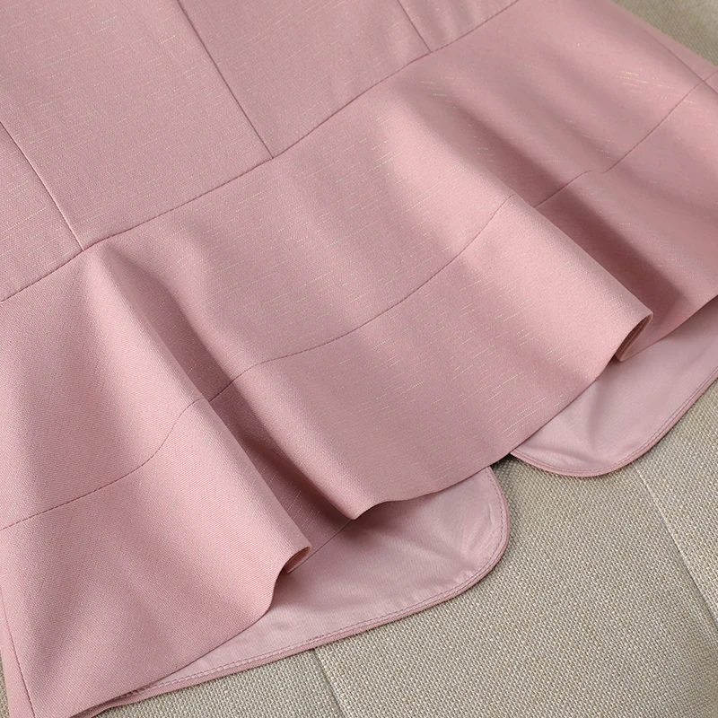 NAVIU Damen-Blazer, kurzärmelig, 2025, Damen-Anzug, Jacke, Mantel, schmal, weiblich, feminin, V-Ausschnitt, Blazer, Bürodame, Rosa, Schwarz