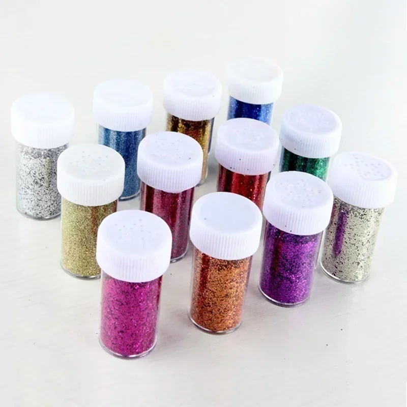 

6 Bottles of DIY Handmade Tool Accessories in Random Colors Glitter Powder Nail Art Supplies Powder Painting Decorative Powder