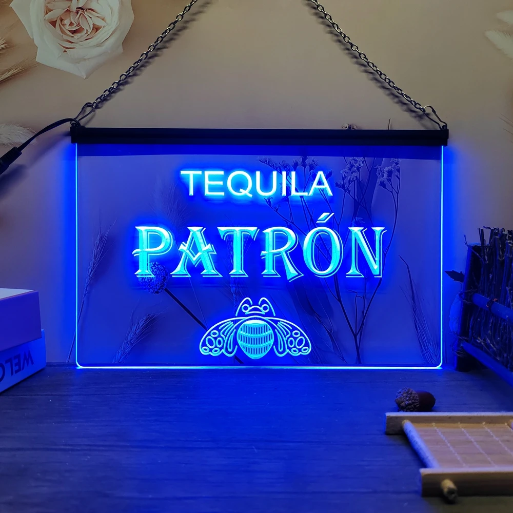 Tequila Patron Bar Pub Beer LED Neon Sign-3D Carving Wall Art for Home,Room,Bedroom,Office,Farmhouse Decor