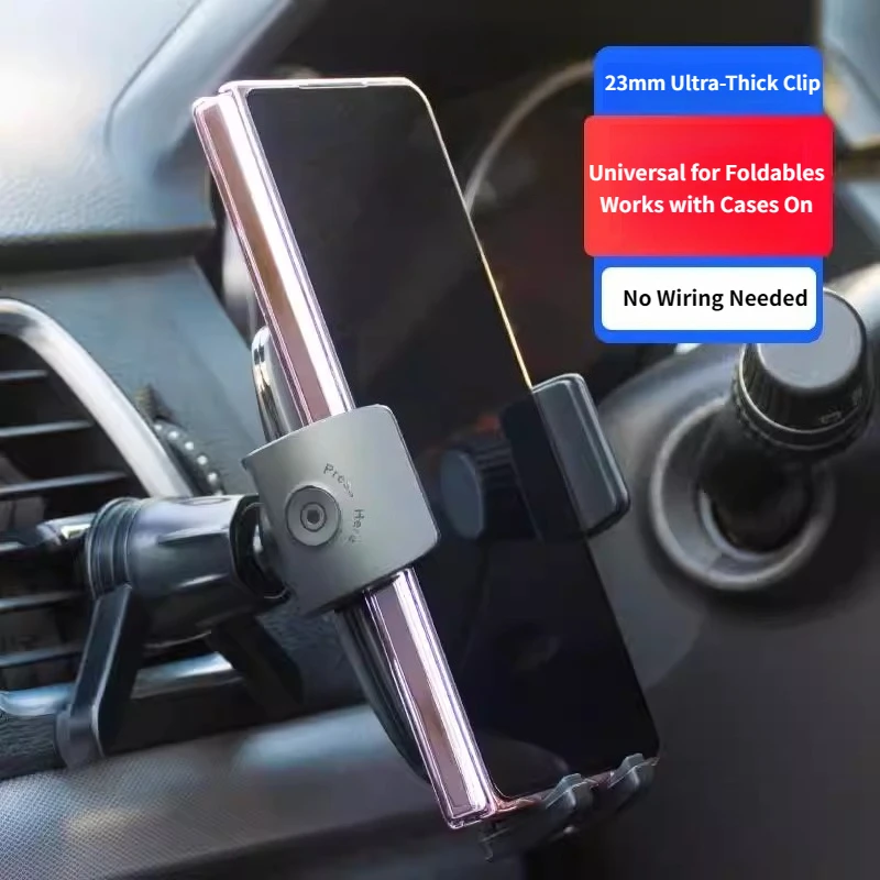 For Huawei X5 Dual Folding Screen & Samsung Foldable Screen Phones - New Version Air Vent Car Mount Holder Accessories
