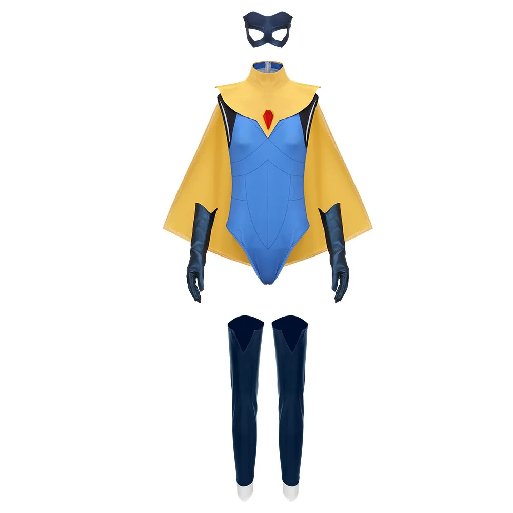 Blonde Blazer Cosplay Women Fantasy Costume Game Dispatched Cloak Jumpsuit Eyemask Gloves Set for Halloween Carnival Party Suit view 5