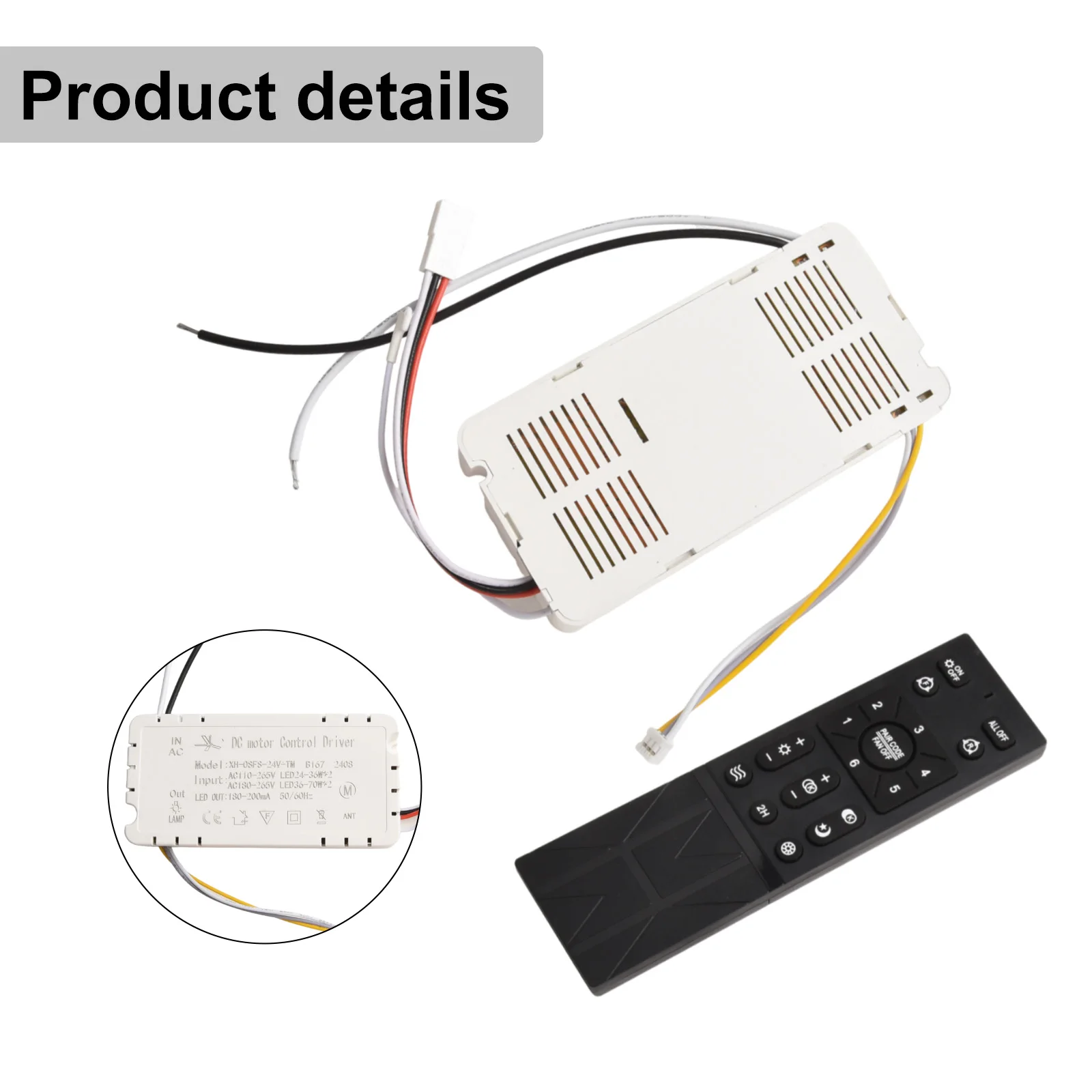 Ceiling Fan Accessories Ceiling Fan Remote Variable Frequency Control 6 Settings AC 110V-265V Battery Monitoring