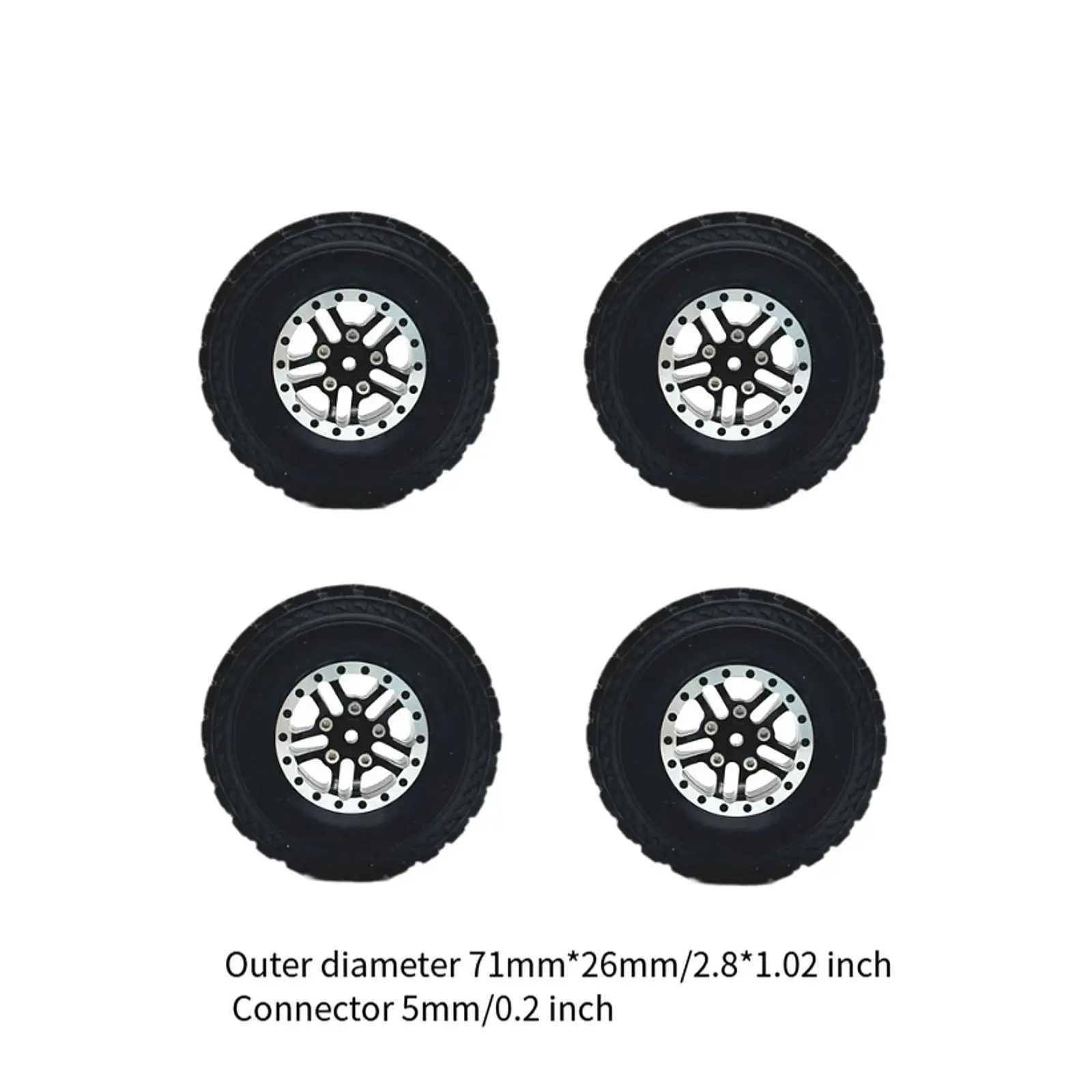 4x Ruote per auto RC Pneumatici Pezzi di ricambio durevoli di ricambio per MN82 MN78 D90 D911/12 RC Car C14 C24 C34 C44 1/16 RC Parti di automobili