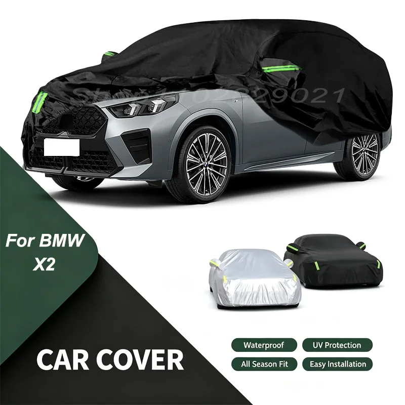 Car Cover For BMW X2 Waterproof Dustproof Outdoor Protection, UV Snow Sun Resistant Auto Exterior Cover Car Sunshade