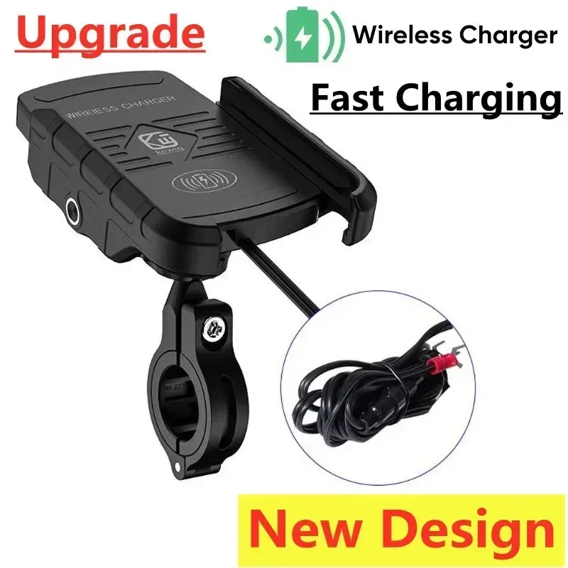 Motorcycle Holder With Wireless Charge Motorbike QC3.0 Fast Charg Cell Phone Wireless Holder Handlebar Mount Stand GPS Holder