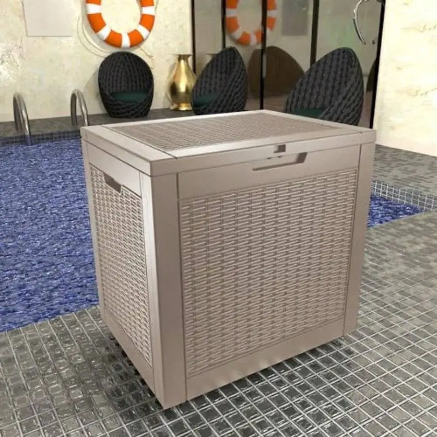 36 Gallon Outdoor Deck Box, Waterproof Resin Outdoor Storage Boxes, Outside Storage Lockable Container For Garden Tools, Indooor