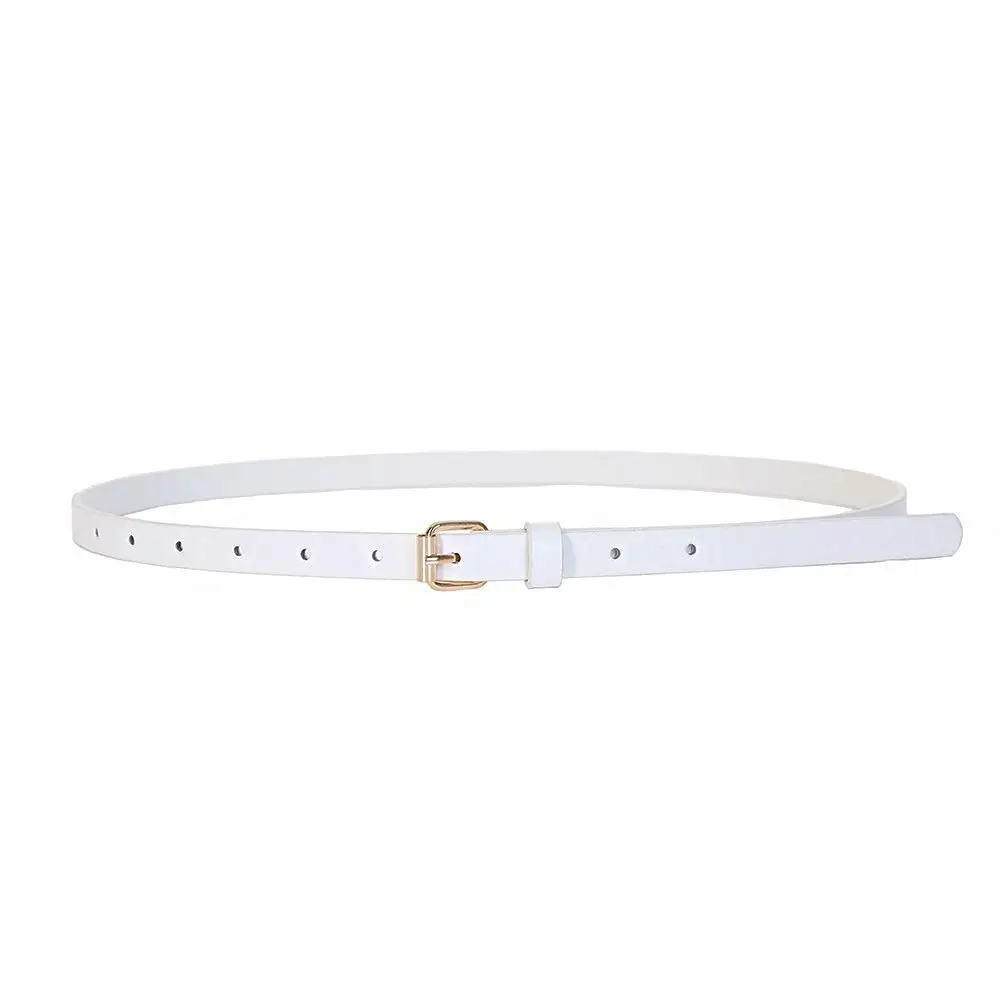 

Simple Metal Buckle Leopard Pattern Belt PU Leather Slim Side Thin Waist Belt Jeans Decor Korean Style Dress Decoration Daily