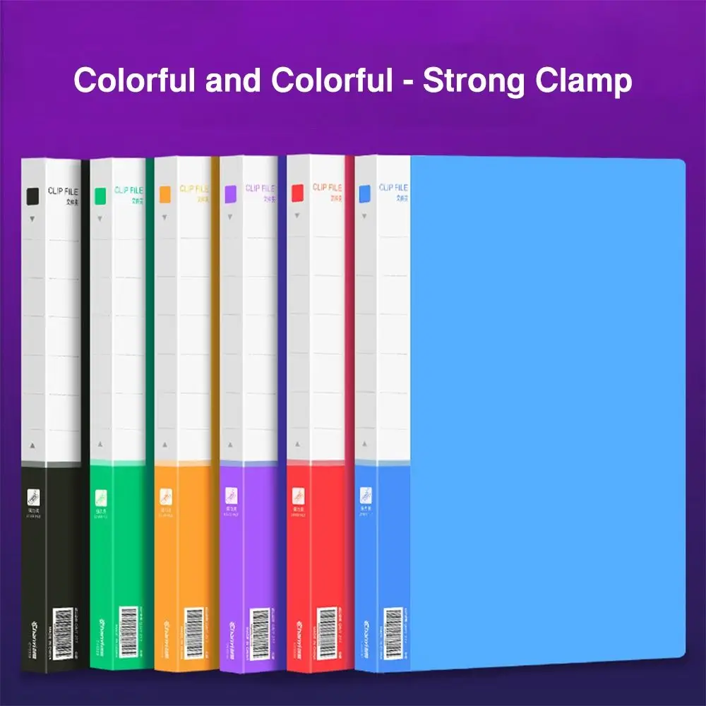 High Quality PP A4 File Folder Single Clip/Double Clips Thickened Document Bag Color Test Paper Storage Organizer School Office