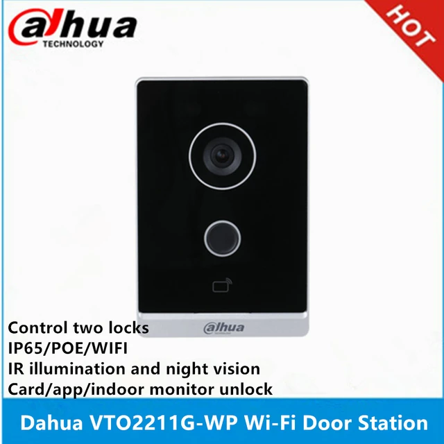 Dahua IP Villa Wi-Fi Door Station VTO2211G-WP alarm Standard PoE Control  two locks Supports wireless doorbell intercom P2P Cloud