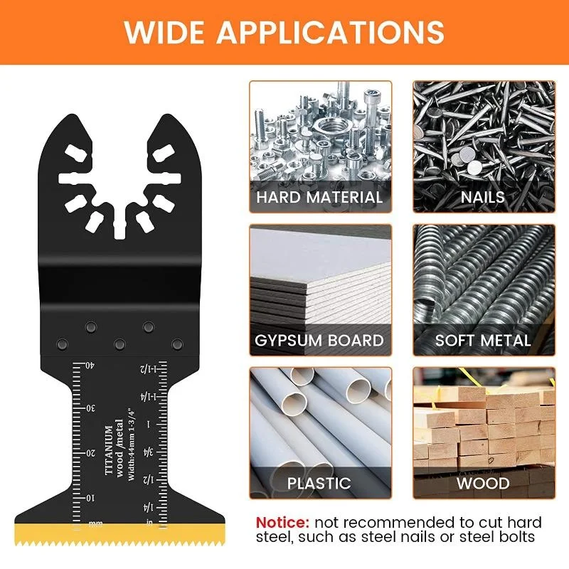 Imagem -05 - Lâminas Oscilantes de Titânio Multitool Oscilante Lâminas de Serra Ferramentas Acessórios para Madeira Dura Material Metal 24 18 12 Pcs