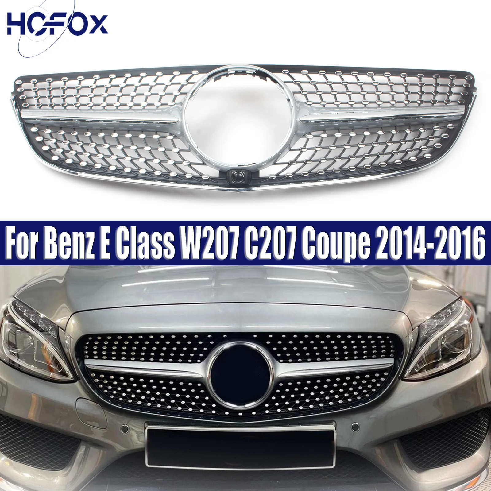 

For Mercedes Benz E-CLass C207 Coupe 2014-2016 Front Inlet Grille Racing Bumper Grill