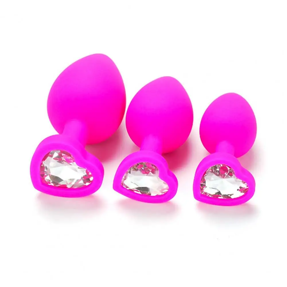 Anal Plug Waterproof Butt Massager Rhinestone Design Butt Plug 3 Colors Anal Plug Sex Toy for Couples Butt Stimulator