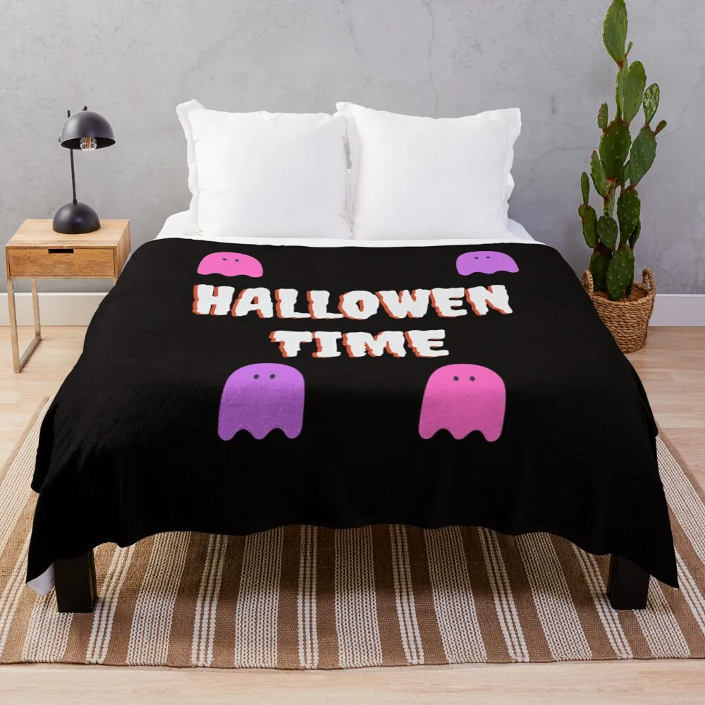 Hallowen Time Cute Ghosts Throw Blanket Flannel Fabric For Baby Sleeping Bag Sofa Throw Blankets