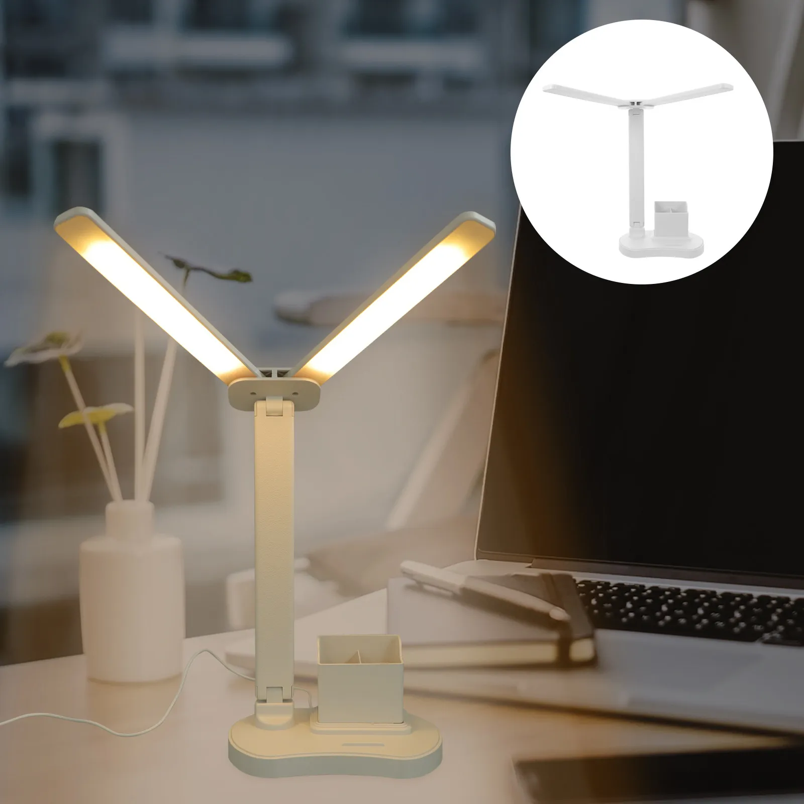 

Настольная USB-лампа для защиты глаз с регулировкой яркости, сенсорным управлением и гибким кронштейном, светодиодная лампа для офиса, учебы и дома