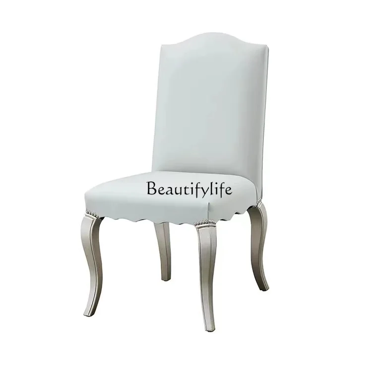 

European dining table and chairs household small apartment restaurant solid wood stool light luxury chair