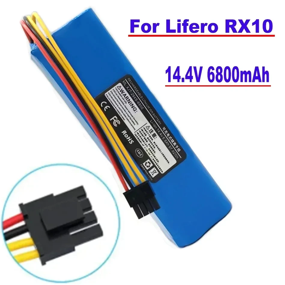 

100% New 14.4V 6800mAh Original Rechargeable Li-ion Battery for Lifero Robot Vacuum Cleaner RX10