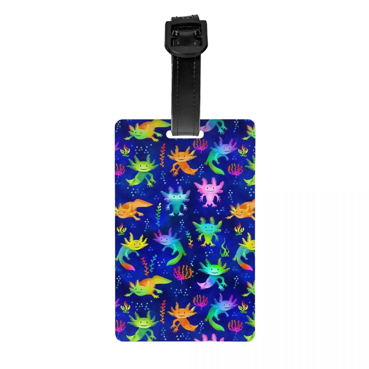 Custom Cute Salamander Animal Axolotls Luggage Tags for Suitcases Fashion Baggage Tags Privacy Cover Name ID Card