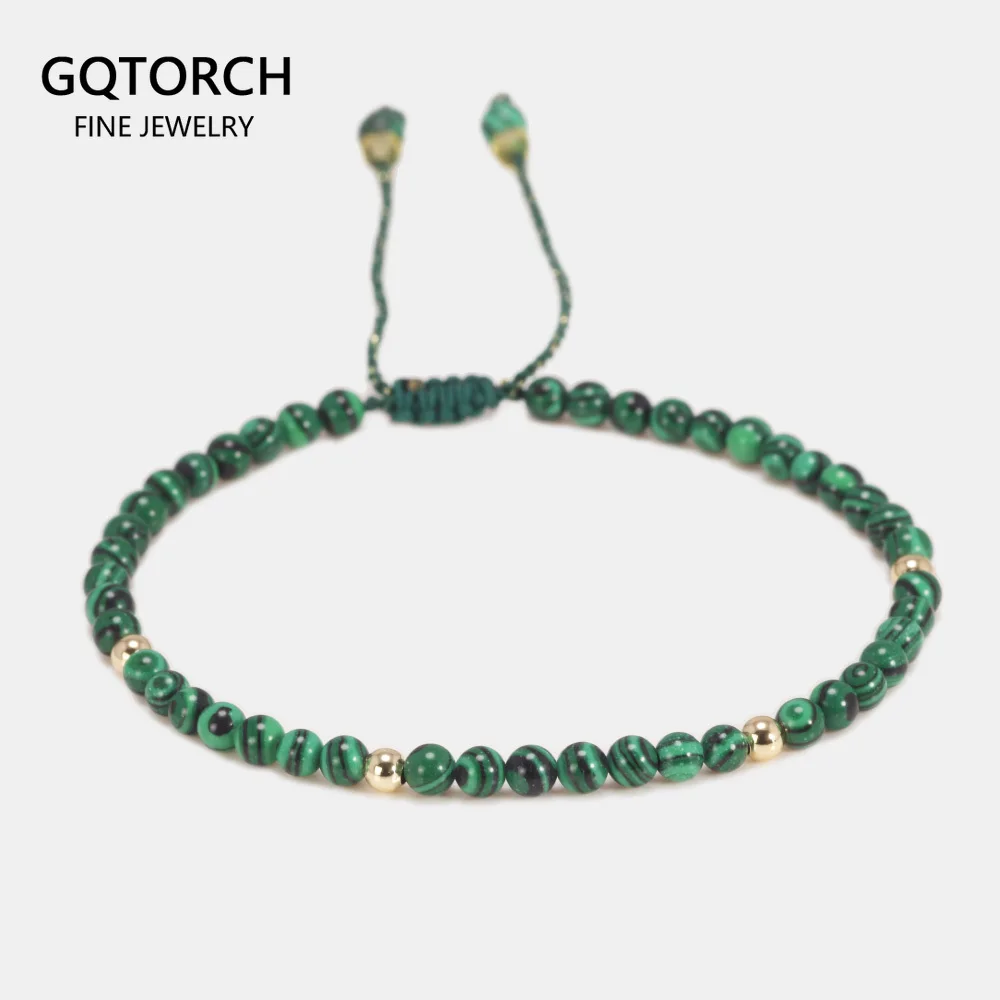 Natural Stone Beaded Bracelets for Women Malachite Adjustable Beads Jewelry Luck Rope Chain Bracelet Jewelry