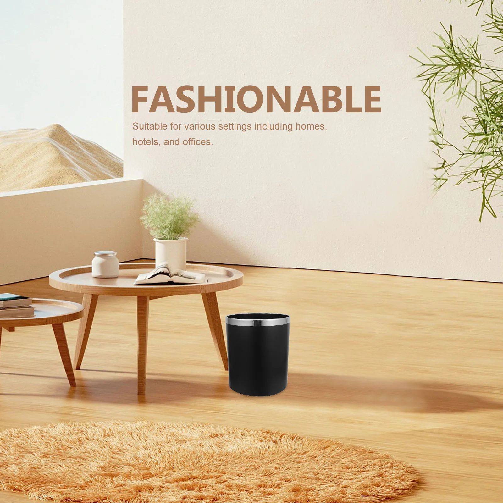 

Double Layer Trash Can 18L Round Waste Bin for Home Hotel Office Bathroom Bedroom Kitchen Garbage Baskets Longlasting Material