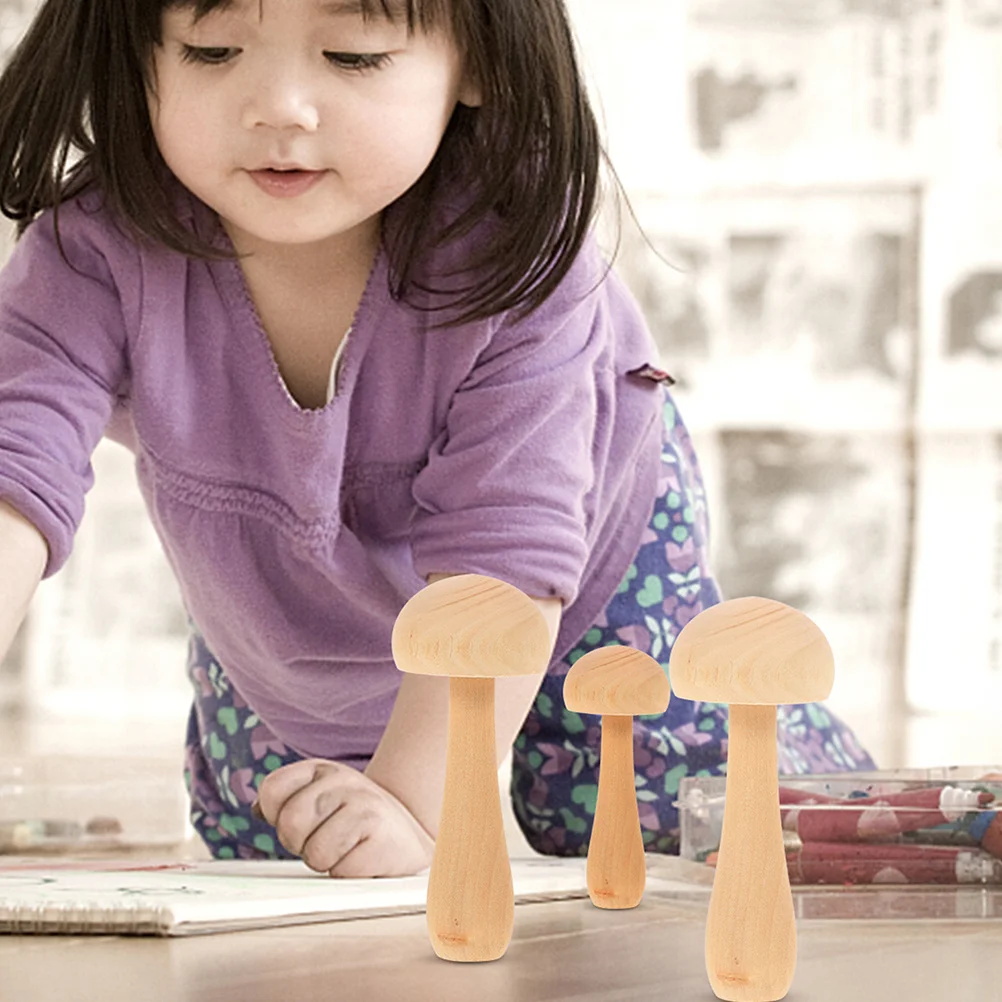 

10Pcs Unfinished Wooden Mushroom DIY Ornaments for Kids Creative Painting Craft Wooden Sculpture Set DIY Mushroom