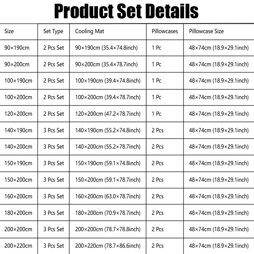 Thicken Natural Latex Cooling Mat for Bed Ice Silk Breathable Cool Touch Mattress Cover Washable Bed Pad Pillowcase Bedsheet Set