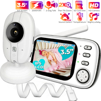 3.5 Inch IPS Screen HD Baby Monitor with Camera 2X Zoom Baby Phones 2-way Talk Nanny Monitor Auto Night Vision Long-life Battery