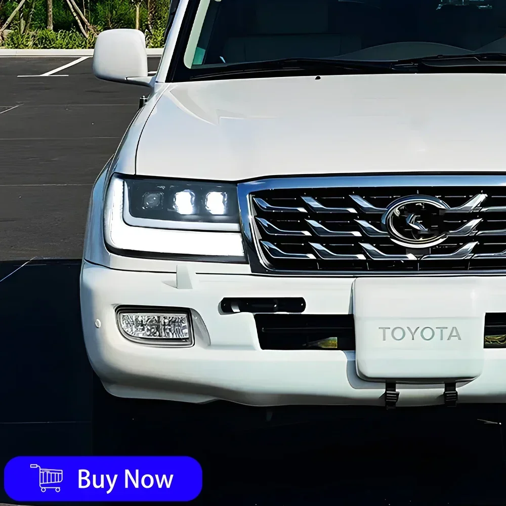 

Для Toyota Land Cruiser LC100 1998-2007 автомобильные передние фонари, обновленная сборка фар, светодиодный проектор, 3-объектив, аксессуары для инструментов