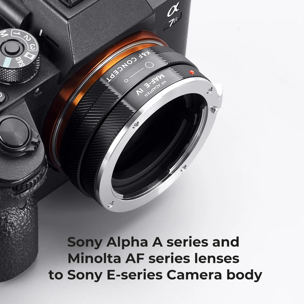 K&F Concept Adapter Ring for Sony Alpha A and Minolta AF Lens Mount to Sony E Camera Body MAF-E IV PRO