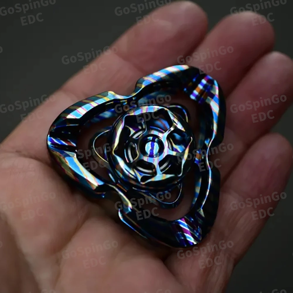 T-MAX EDC Luxe Fidget Spinner Spezialmaterialien Dreiblattiger Fidget Spinner Push Feeling Gyro Angstlinderungs-Gadgets