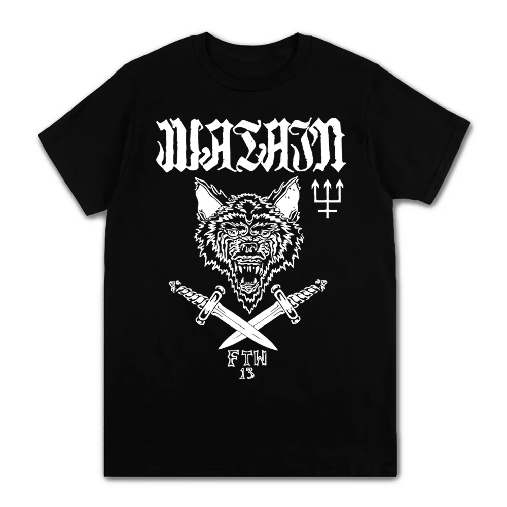 Sweden Watain Band Vintage T Shirts Punk Hardrock Black Metal Cool Skull Design Short Sleeve T Shirt Summer Men Tee Tops Clothes