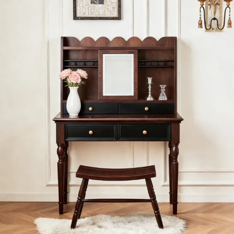 Nordic Modern Girl Dressing Table Handles Minimal Storage Mobile Dressing Table Mirror Kawaii Tocador Maquillaje Furniture