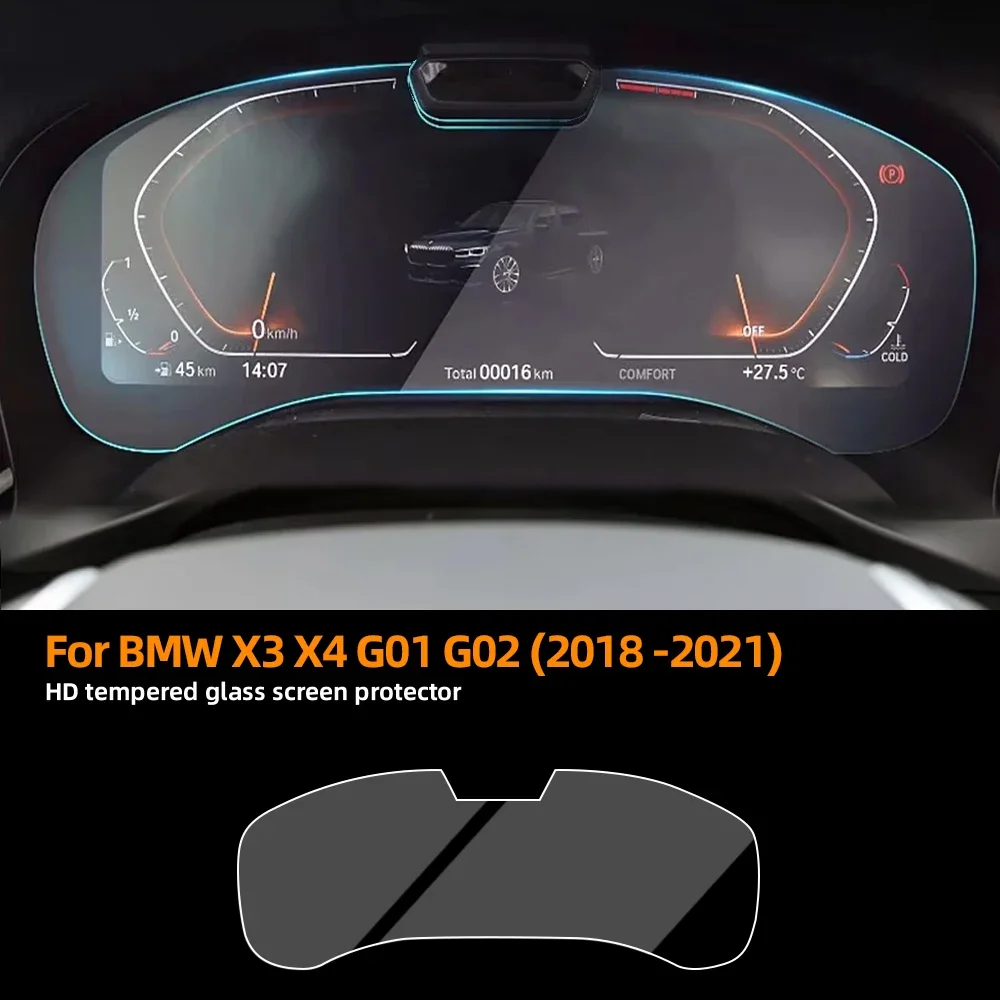 Navigation and High Version Instrument Screen Protector HD Tempered Glass Film For BMW X3 X4 G01 G02 2018-21