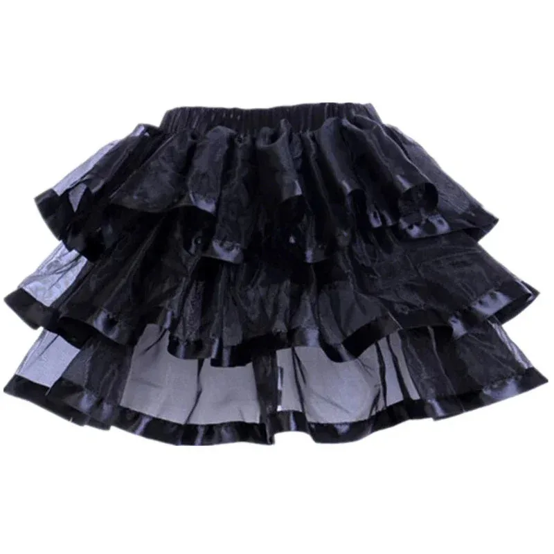 Enagua ciclástica gótica falda de mujer enagua burlesque malla Sexy Micro Mini falda tutú señoras rendimiento faldas Steampunk