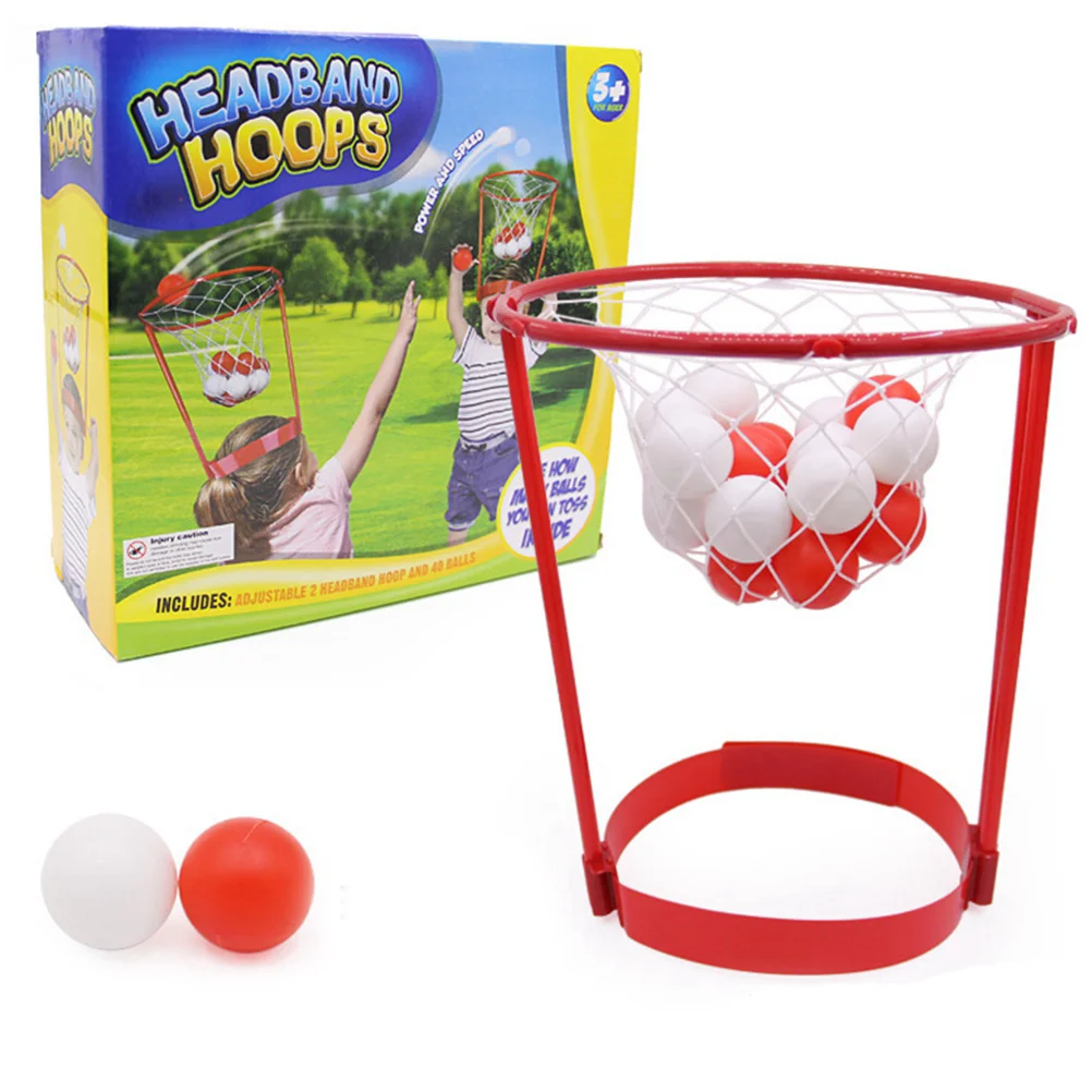 Kids Outdoor Toys Headband Ball Game Catching Basketball Case Hoop Red Parent-child