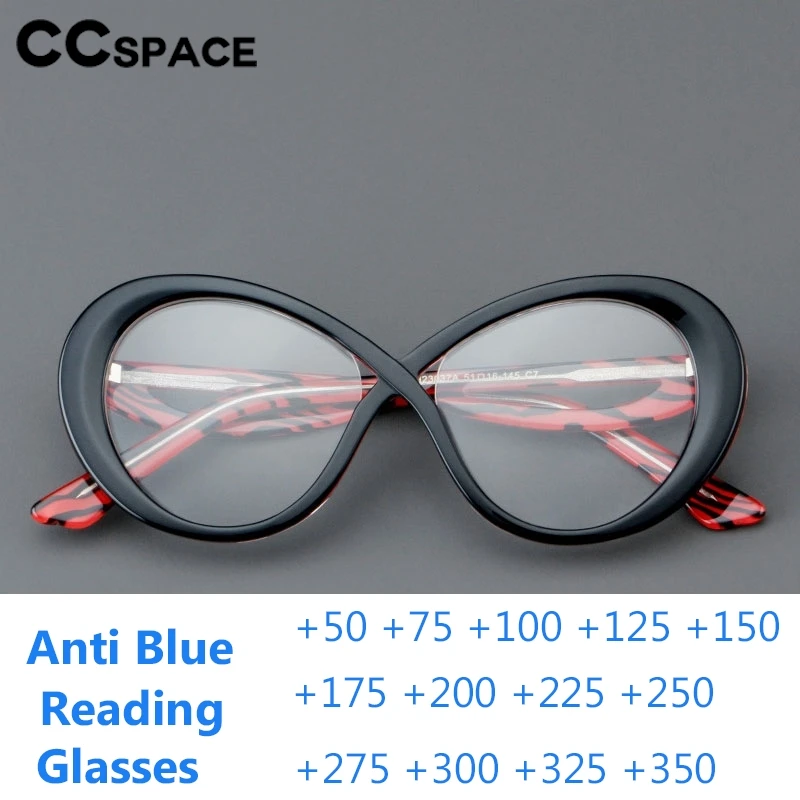 High Quality Acetate Anti Blue Light Reading Glasses Oval ColorFul Optical Presbyopia Eyeglasses +50+100+150+200+300+350 300793