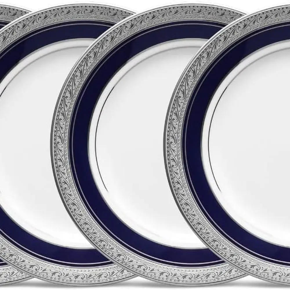 

Set of 4 Crestwood Cobalt Platinum Bread & Appetizer Plates, 6.25