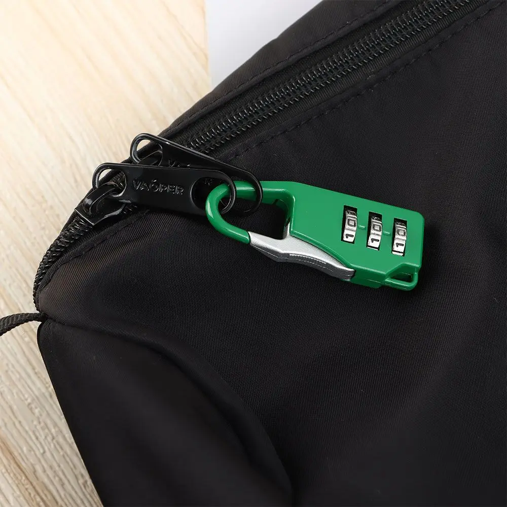 Durable 3 Digit Combination Lock Bags Padlock Password Locks Zipper Padlock Backpack Baggage Anti-theft Lock