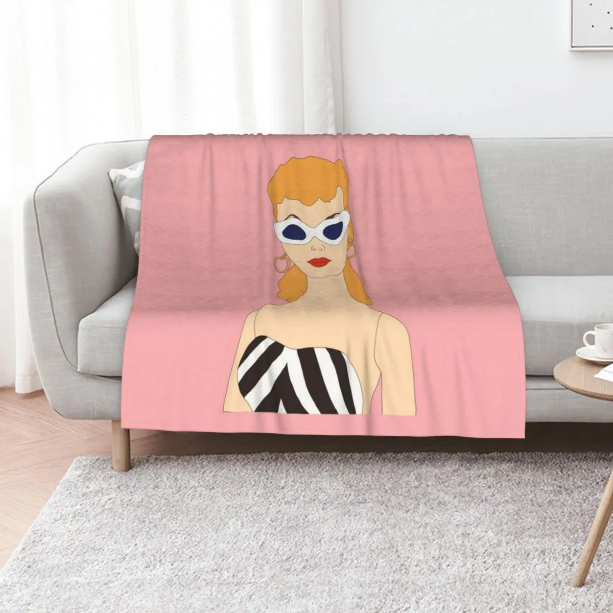 Retro black and white doll vintage Throw Blanket Bed Fashionable Soft Beds Luxury Designer sofa bed Nap Blankets