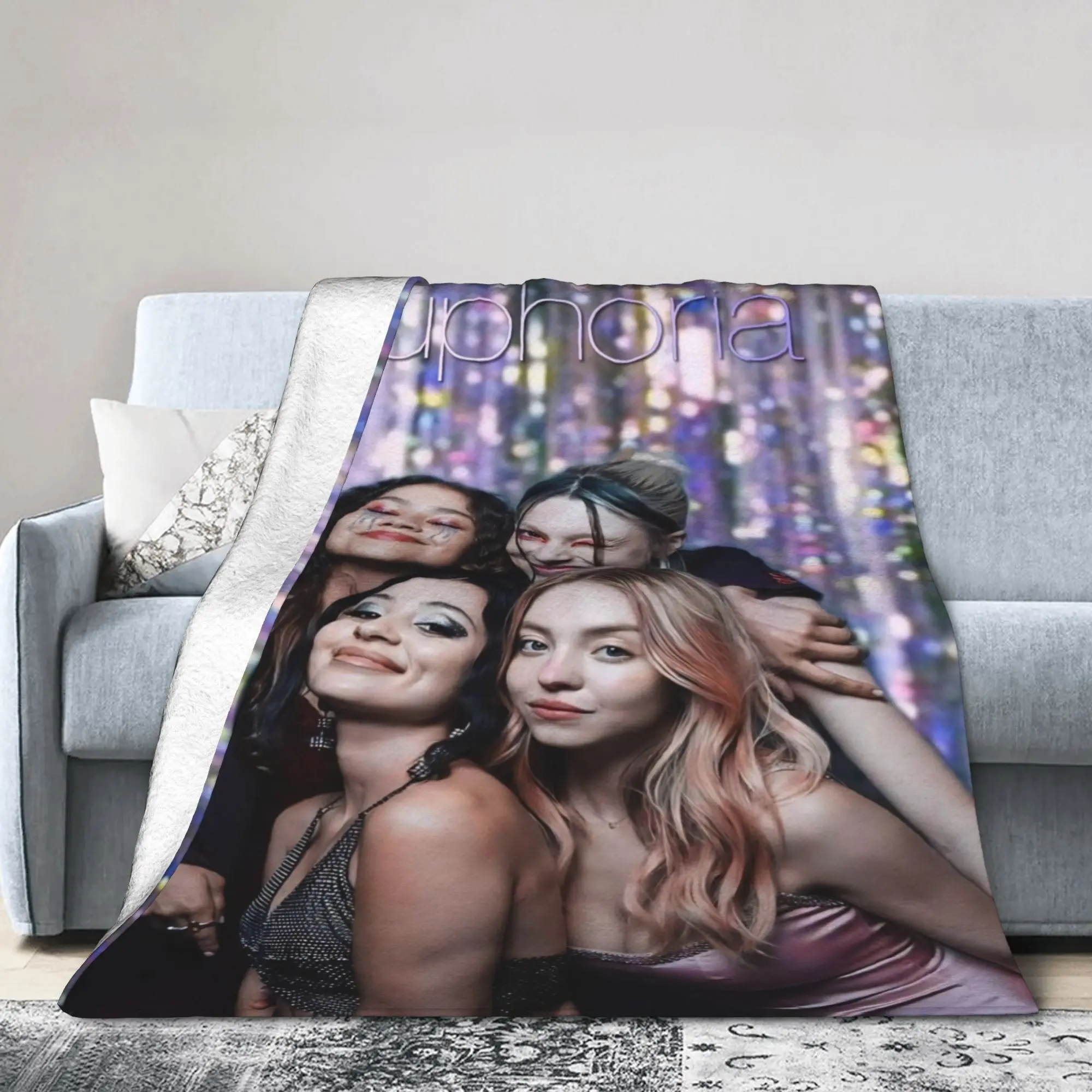 Nouvelle arrivée Euphorias Saison 3, couvertures en flanelle ultra-douce, couverture relaxante, lavable en machine
