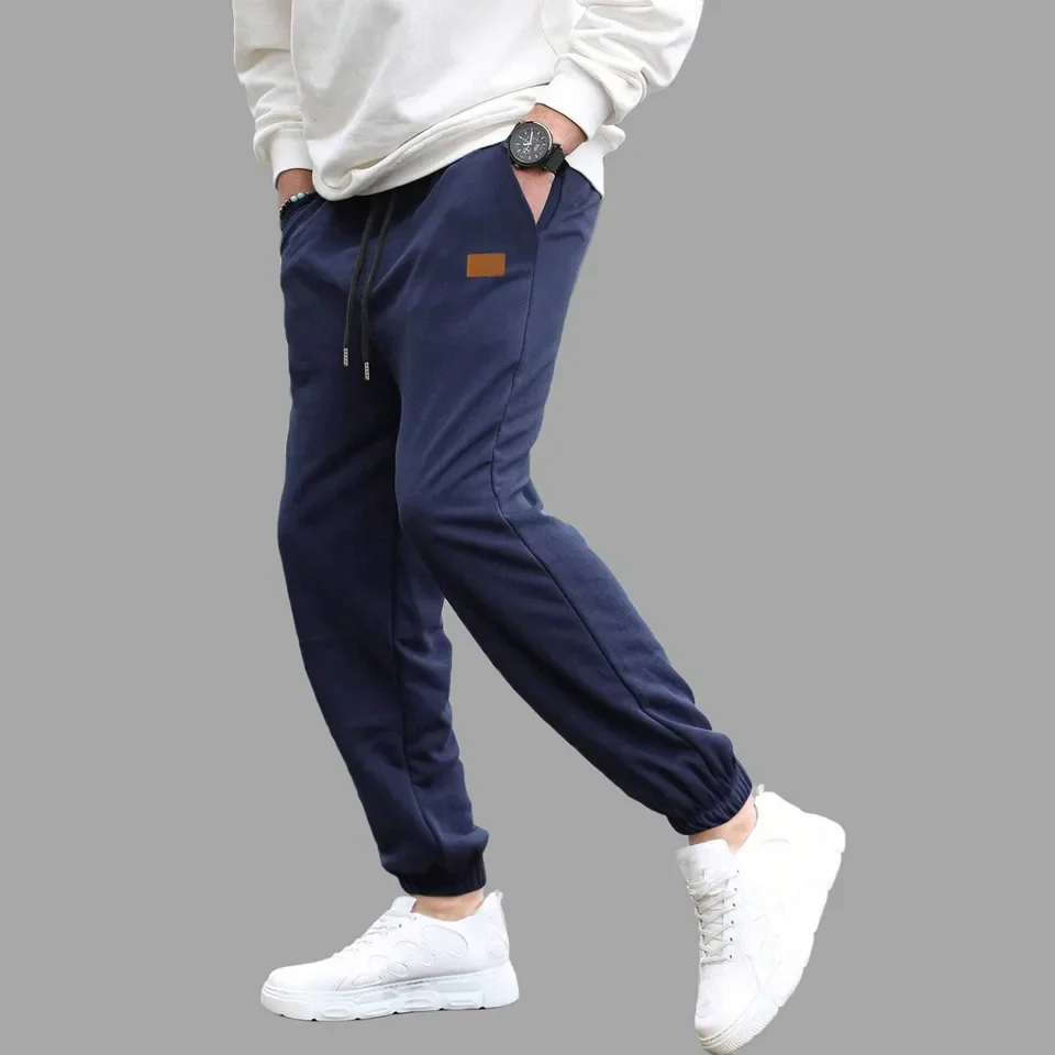 Commuting Business Casual Fall Men's Pants Men's And Winter Fleece Trousers Men's Label Solid Color Casual Sports pantaloni uomo