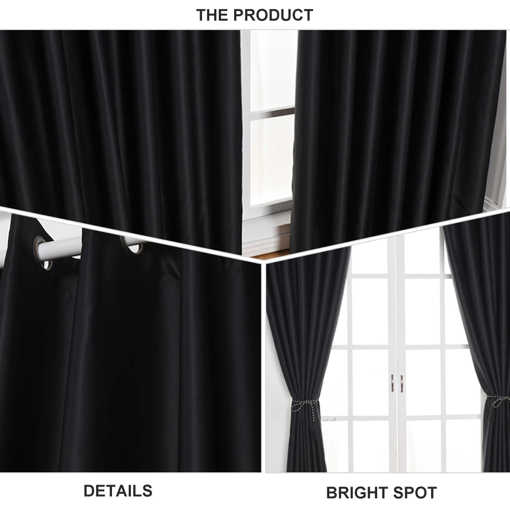 2Pcs Blackout Curtains Nordic Simple Shading Window Cloth Heat Insulation Indoor Curtain Living Room Bedroom Privacy Protection