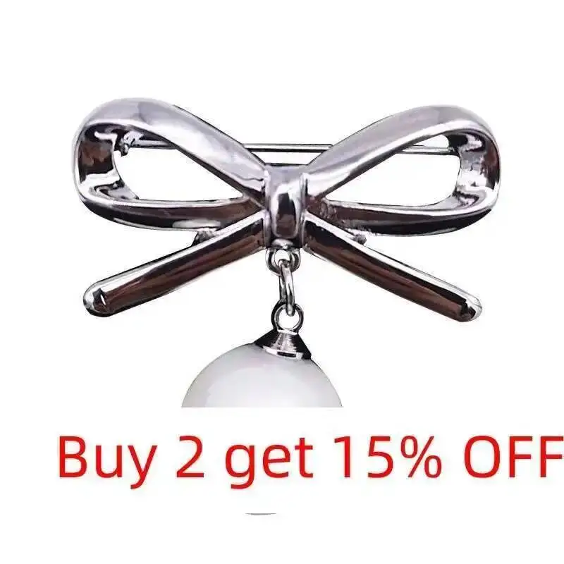 Waist Tighting Buckle Pin Bowknot Brooches Ornaments Accessories 2025 Jewelry Multipurpose Anti-exposure Pearls Tassel Brooch